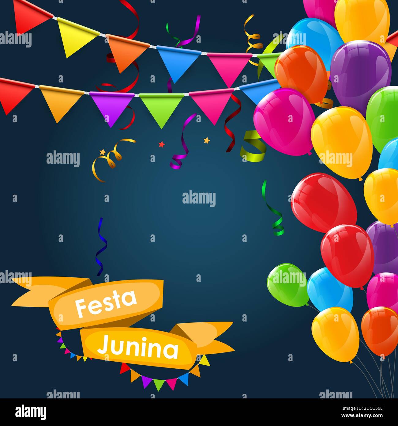 Midsummer Ribbons Festa Junina Holiday Background. Traditional Brazil June Festival Party ...