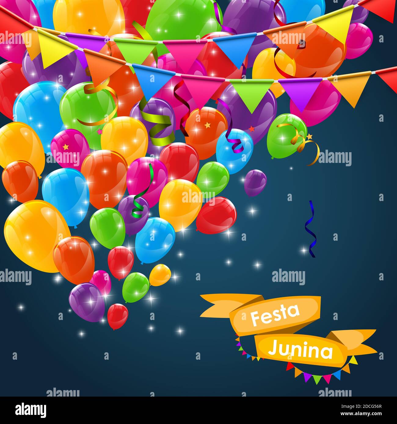Midsummer Ribbons Festa Junina Holiday Background. Traditional Brazil June Festival Party ...