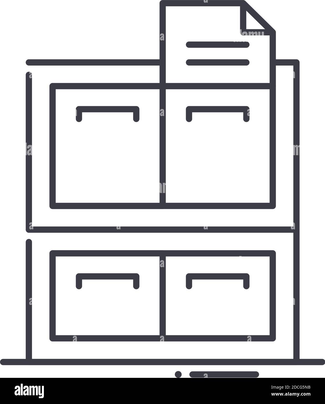 Document icon, linear isolated illustration, thin line vector, web ...
