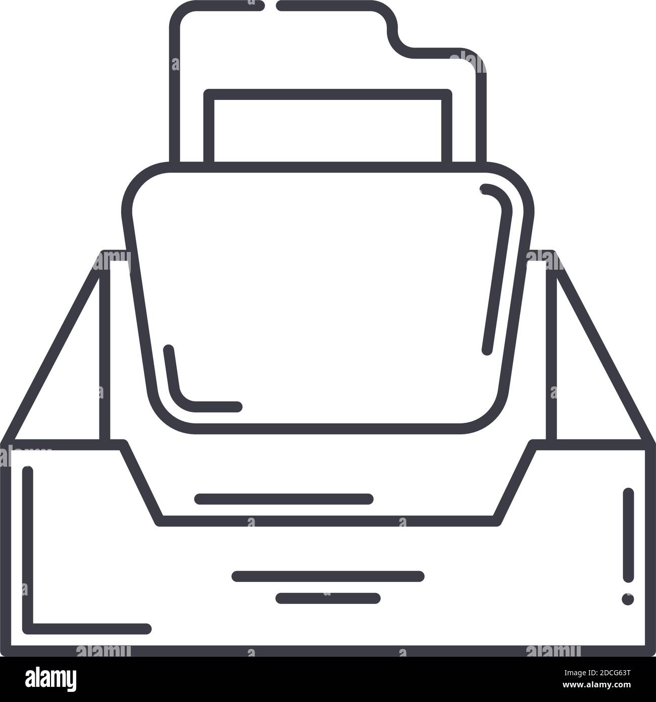 Document storage icon, linear isolated illustration, thin line vector ...