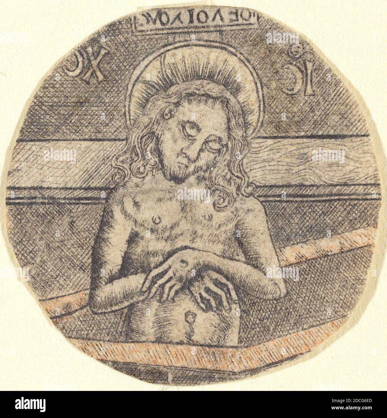 German 15th Century, (artist), Israhel van Meckenem, (artist after), German, c. 1445 - 1503, Christ as the Man of Sorrows, c. 1470/1480, engraving Stock Photo