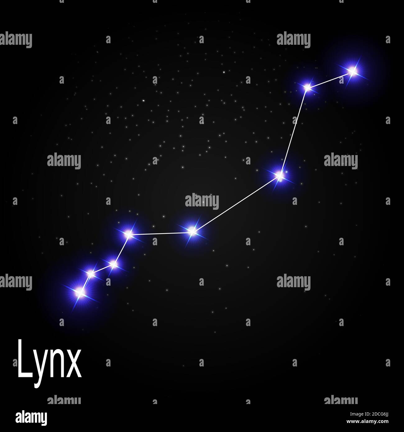 Lynx Constellation with Beautiful Bright Stars on the Background of
