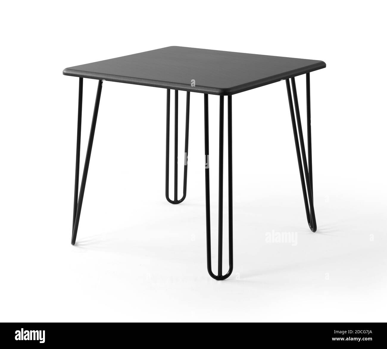 Single dining table on white background Stock Photo