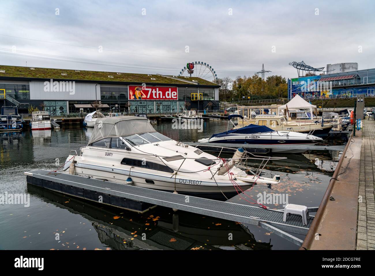 Marina on the Rhine-Herne-Canal in Oberhausen, NRW, Germany, Stock Photo