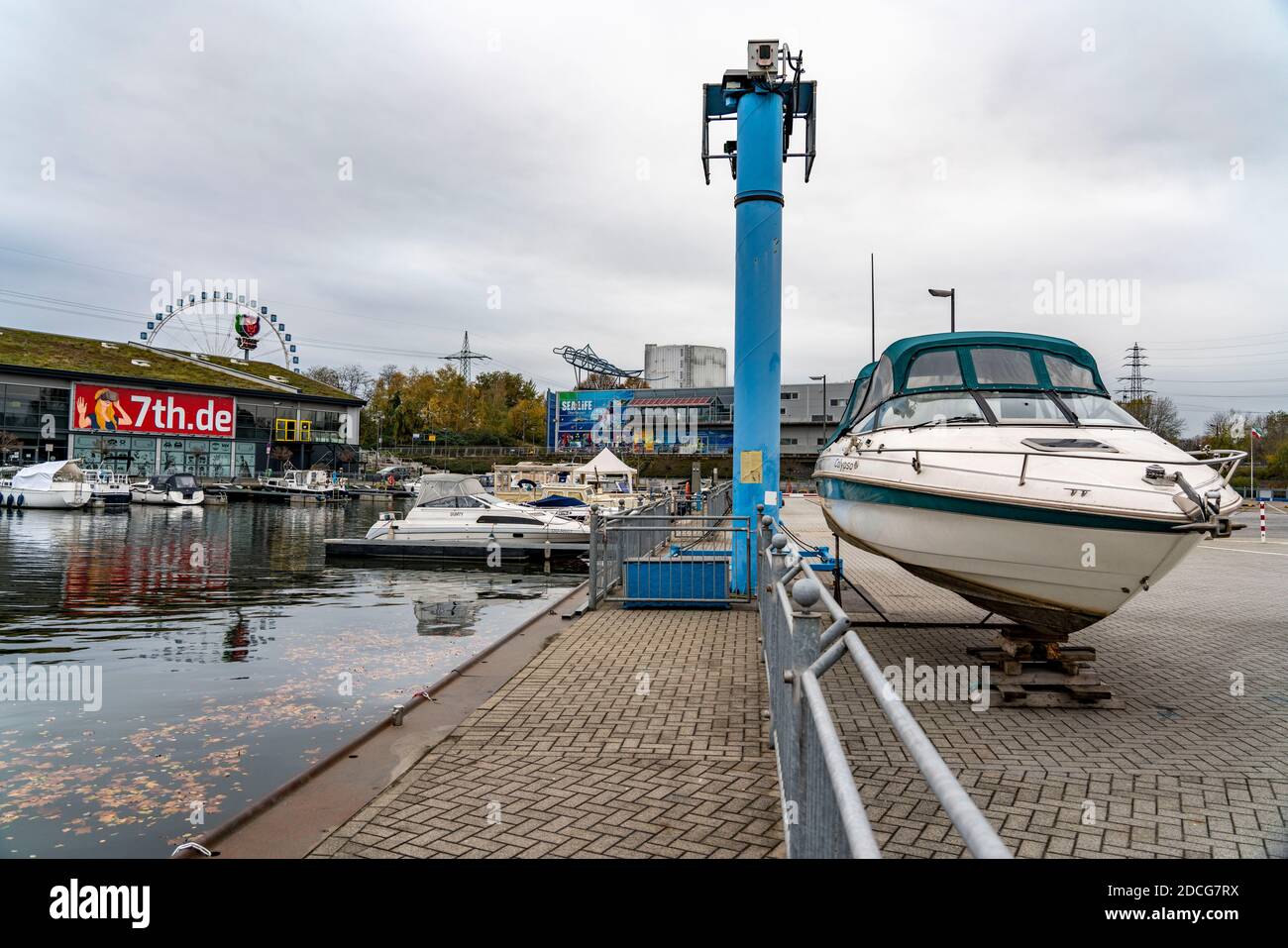 Marina on the Rhine-Herne-Canal in Oberhausen, NRW, Germany, Stock Photo