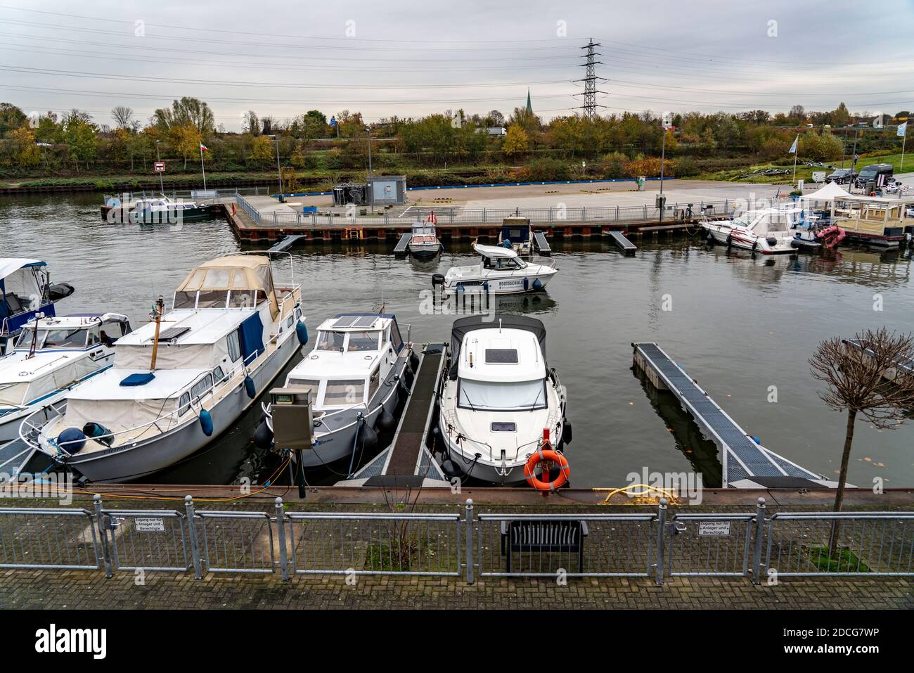 Marina on the Rhine-Herne-Canal in Oberhausen, NRW, Germany, Stock Photo