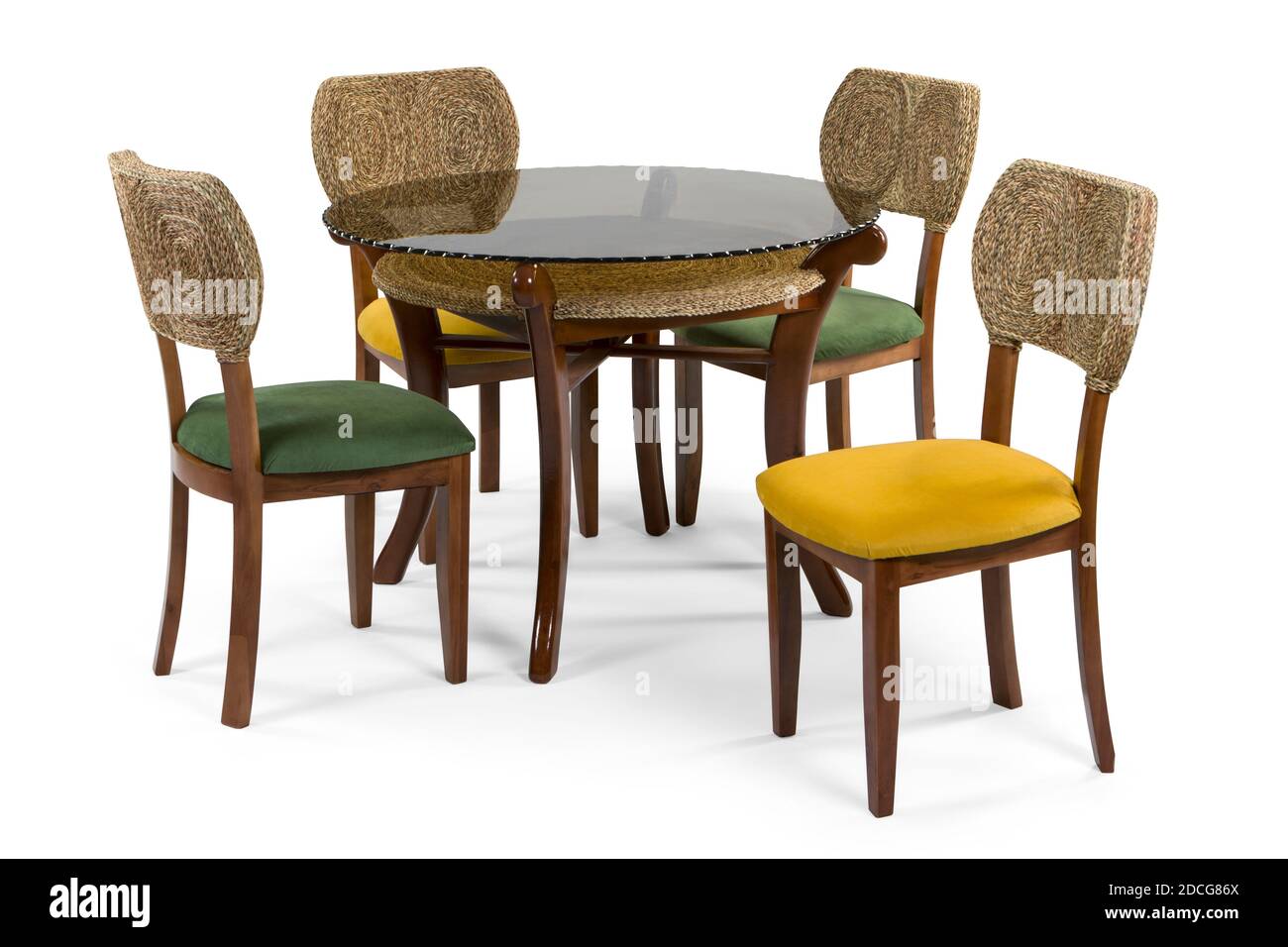 modern dining table isolated on white background Stock Photo - Alamy