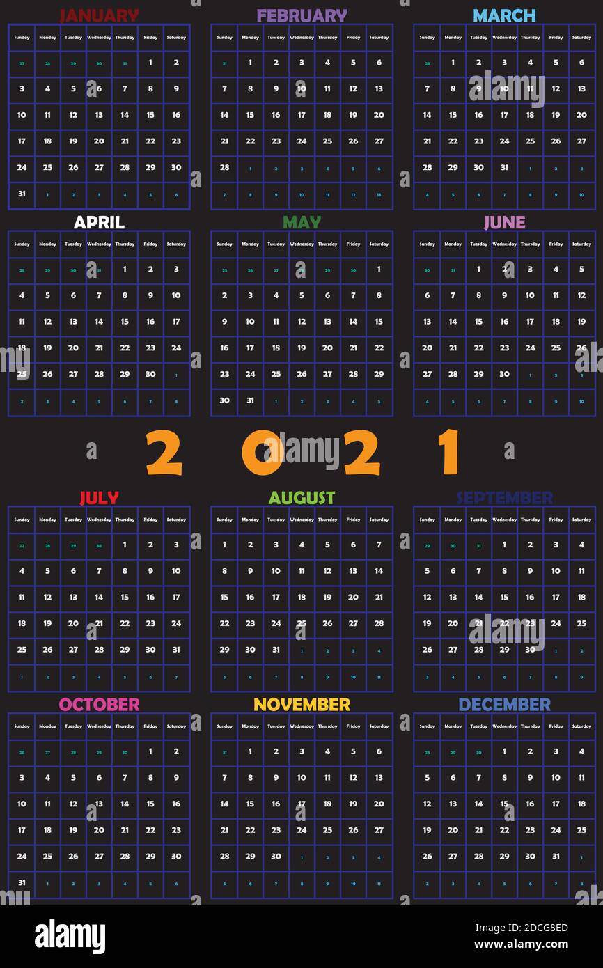 Vertical calendar Stock Vector Images - Alamy