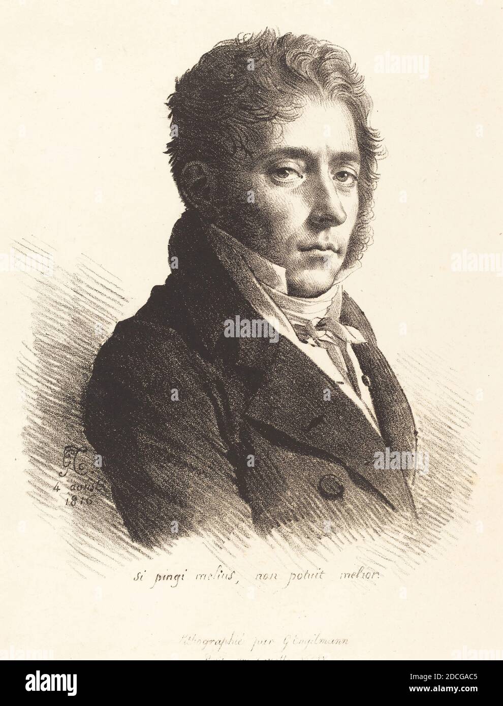 Anne-Louis Girodet de Roussy-Trioson, (artist), French, 1767 - 1824, Coupin de La Couperie, 1816, lithograph Stock Photo