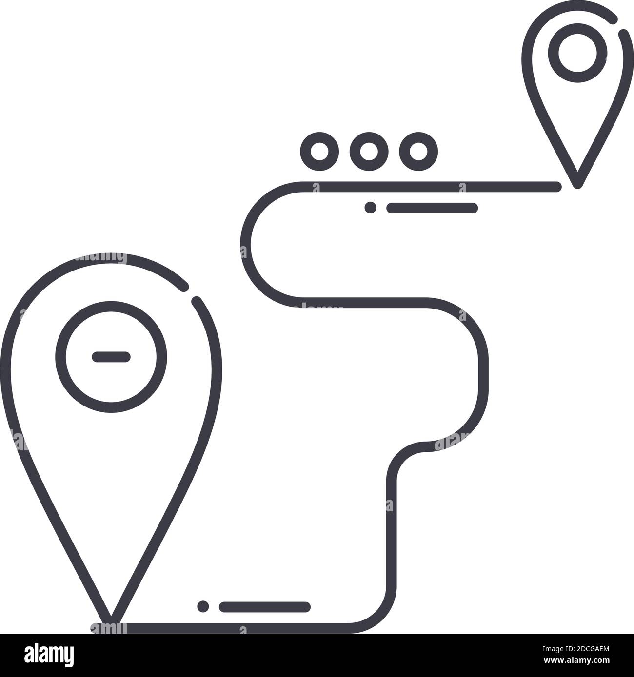 Direction icon, linear isolated illustration, thin line vector, web ...