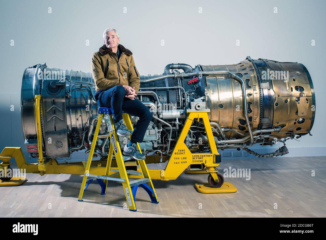 United Kingdom /Wiltshire/ Malmesbury/Dyson / Sir James Dyson next to an  engine from the supersonic Concorde jet liner.Thursday 1st March 2018 Stock  Photo - Alamy