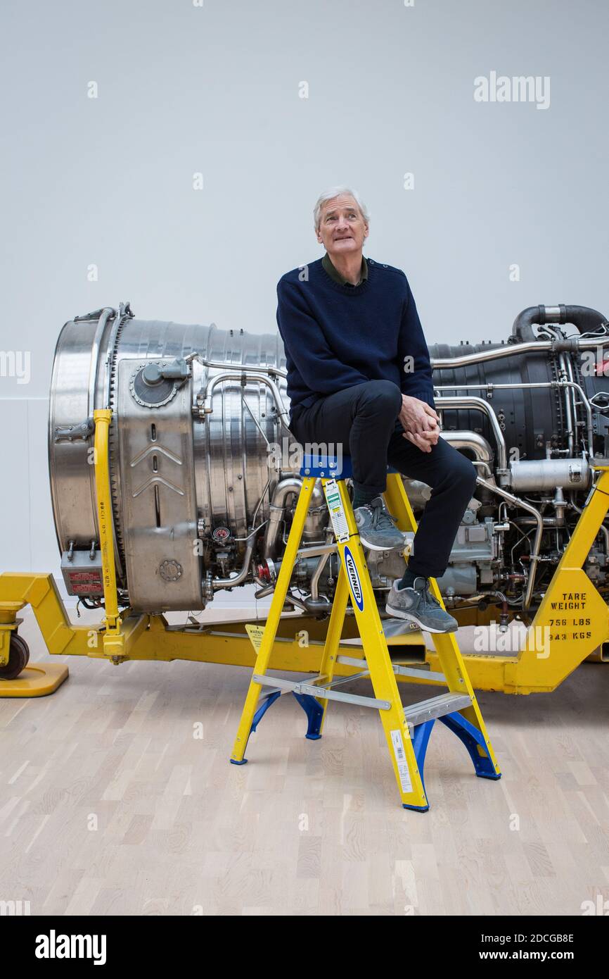 United Kingdom /Wiltshire/ Malmesbury/Dyson / Sir James Dyson next to an  engine from the supersonic Concorde jet liner.Thursday 1st March 2018 Stock  Photo - Alamy