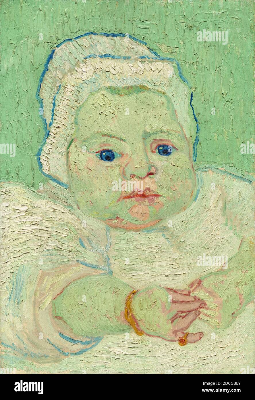 Vincent van Gogh, (artist), Dutch, 1853 - 1890, Roulin's Baby, 1888, oil on canvas, overall: 35 x 23.9 cm (13 3/4 x 9 7/16 in.), framed: 53.9 x 42.5 cm (21 1/4 x 16 3/4 in Stock Photo