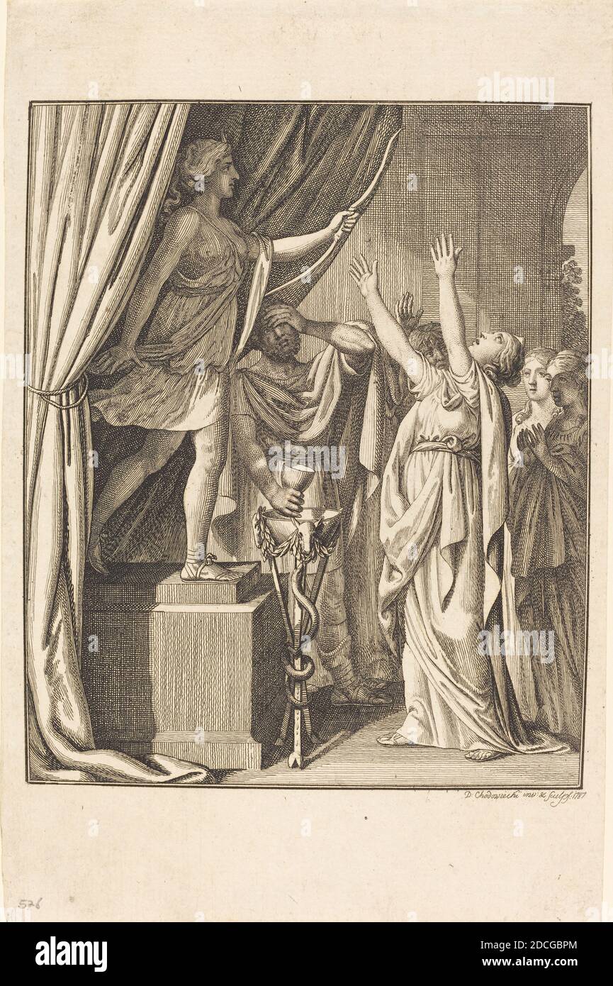 Daniel Nikolaus Chodowiecki, (artist), German, 1726 - 1801, Diana, 1787, etching Stock Photo
