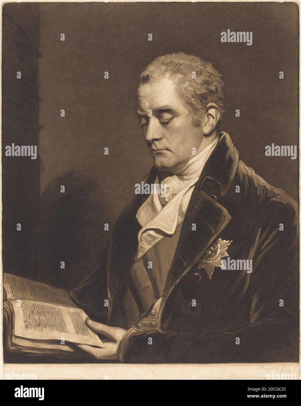 Henry Meyer, (artist), British, c. 1782 - 1847, John Hoppner, (artist after), British, 1758 - 1810, Earl Spencer, mezzotint Stock Photo