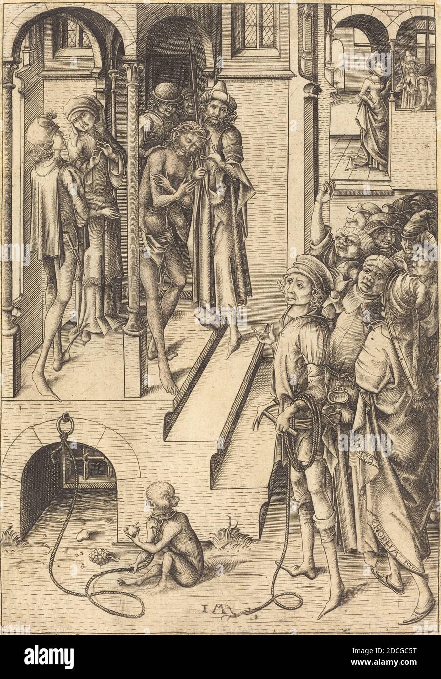 Israhel van Meckenem, (artist), German, c. 1445 - 1503, Ecce Homo, Twelve Scenes of the Pasion, (series), c. 1480, engraving Stock Photo