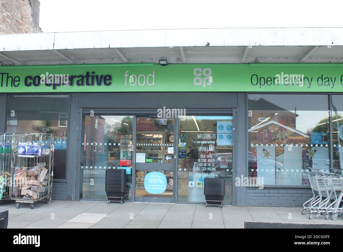 The Co-operative food store front in the village of Upholland in Lancashire UK Stock Photo