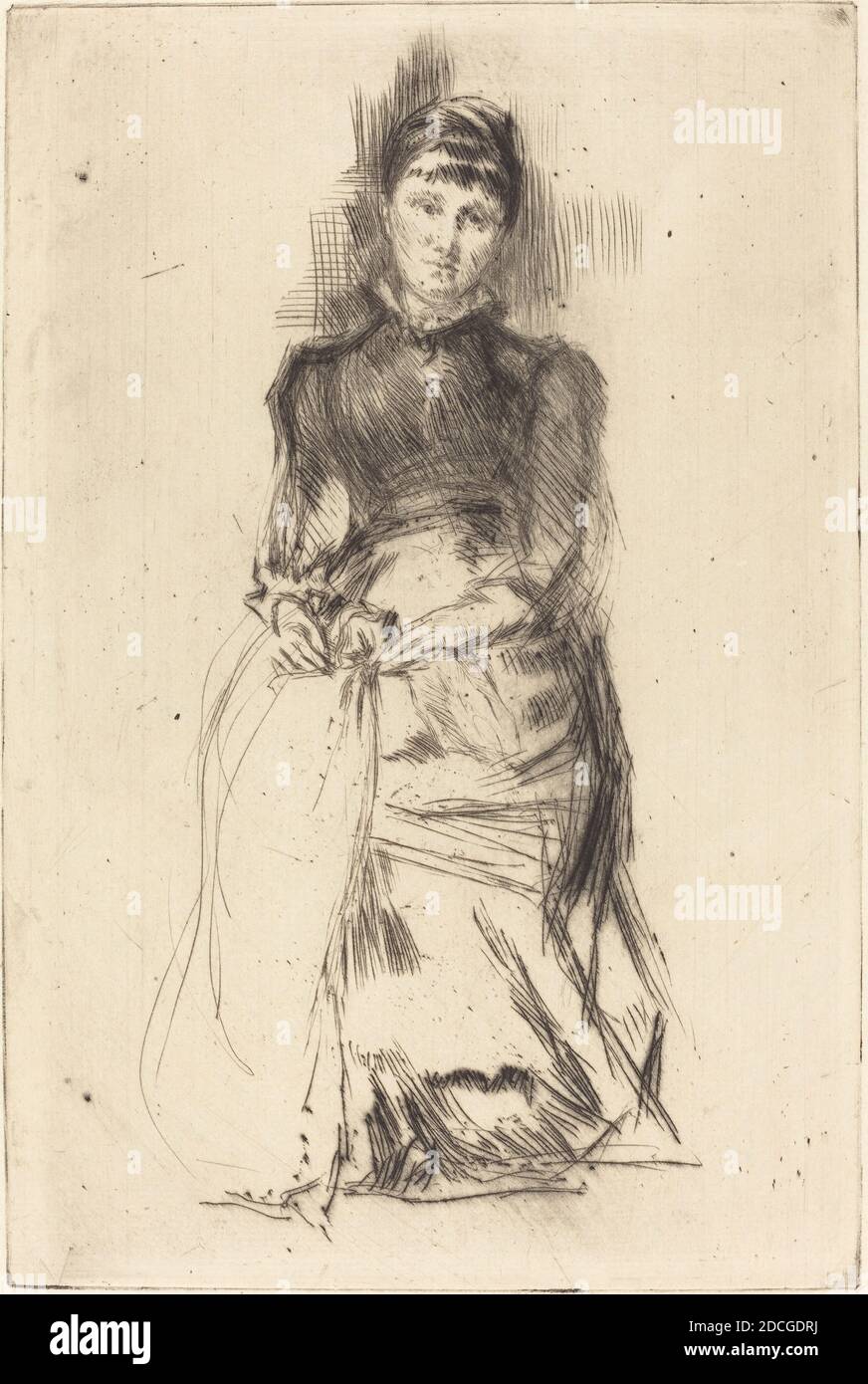 James McNeill Whistler, (artist), American, 1834 - 1903, Agnes, c. 1873/1875, drypoint Stock Photo
