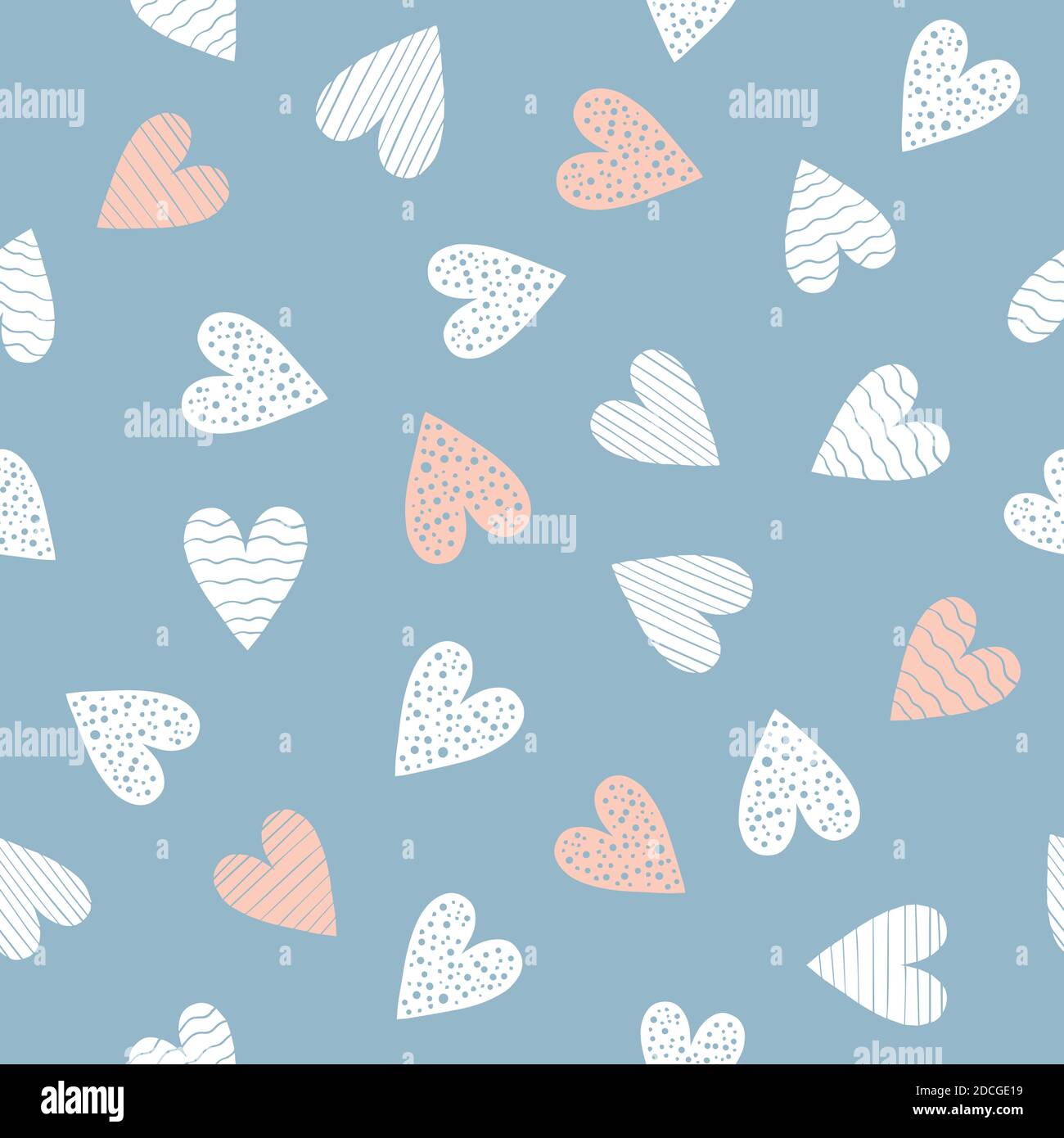 Rose pastel and white hearts. Seamless repeat pattern, perfect for ...