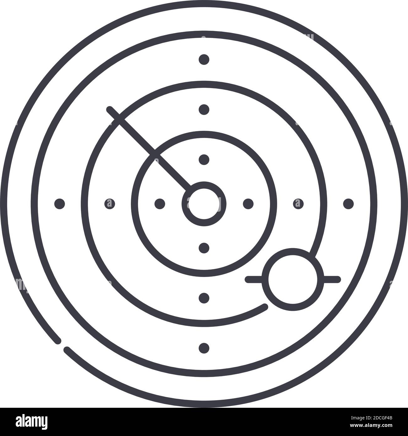 Distance control icon, linear isolated illustration, thin line vector ...