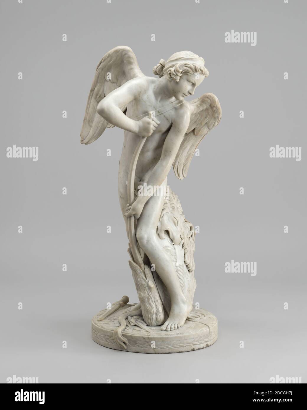 Edme Bouchardon, (artist), French, 1698 - 1762, Cupid, 1744, marble, overall: 74.3 × 35.56 × 31.75 cm (29 1/4 × 14 × 12 1/2 in.), gross weight: 75 lb. (34.02 kg Stock Photo