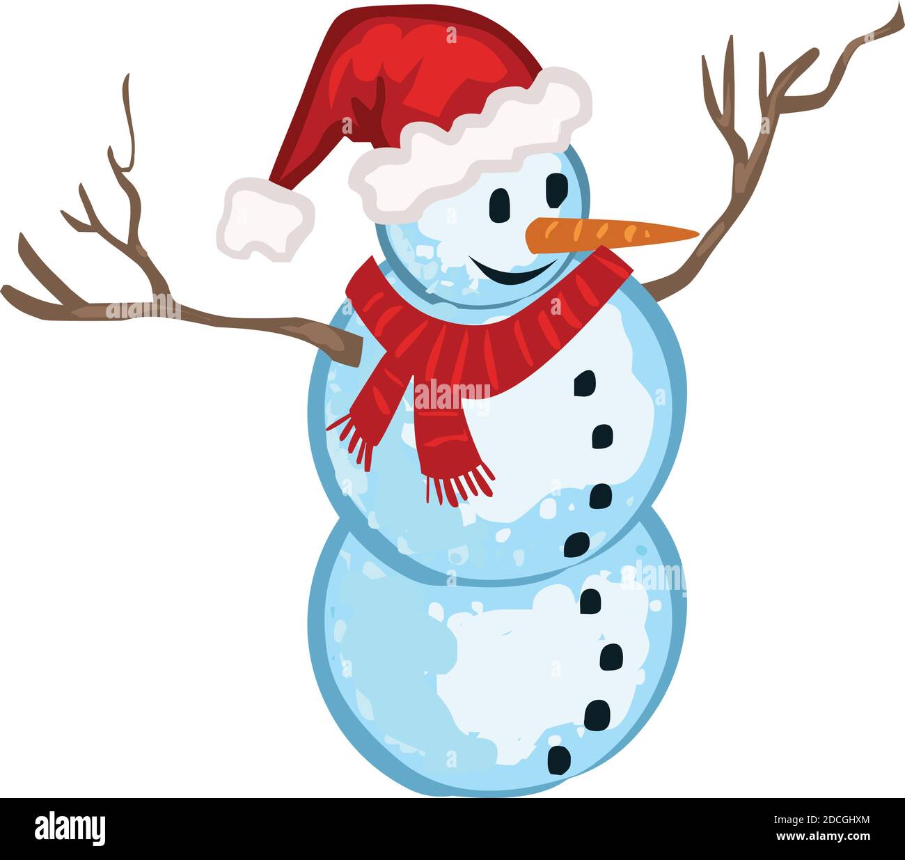 Snow Man - Illustration Stock Vector Image & Art - Alamy