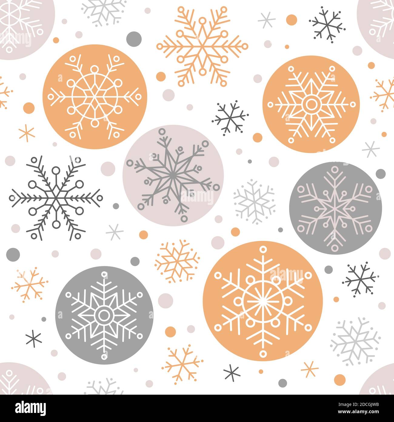 Christmas seamless pattern of snowflakes, vector winter illustration in ...
