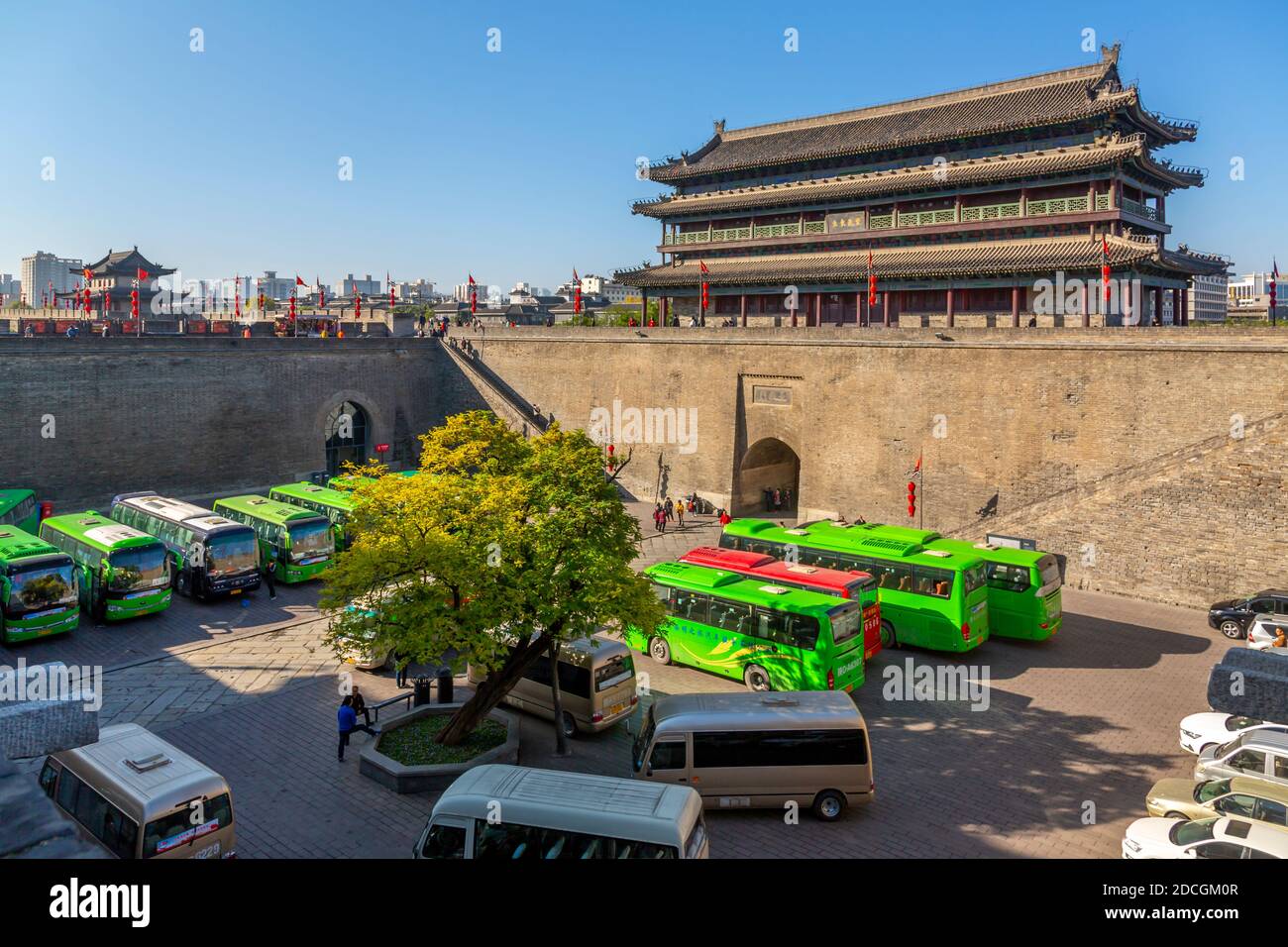 View of the City wall of Xi'an, Shaanxi Province, People's Republic of China, Asia Stock Photo