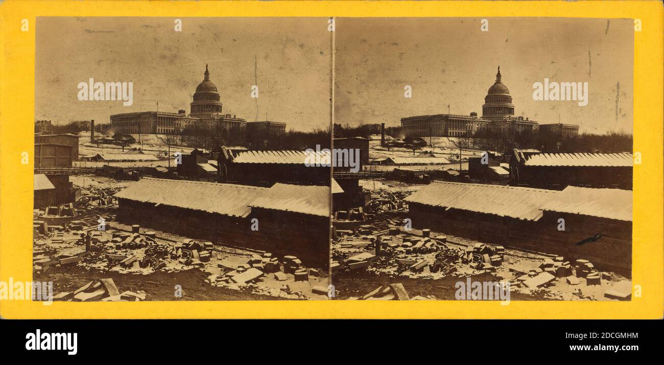 General View of the Capitol, (West Front.), E. & H.T. Anthony (Firm), 1860, Washington (D.C Stock Photo
