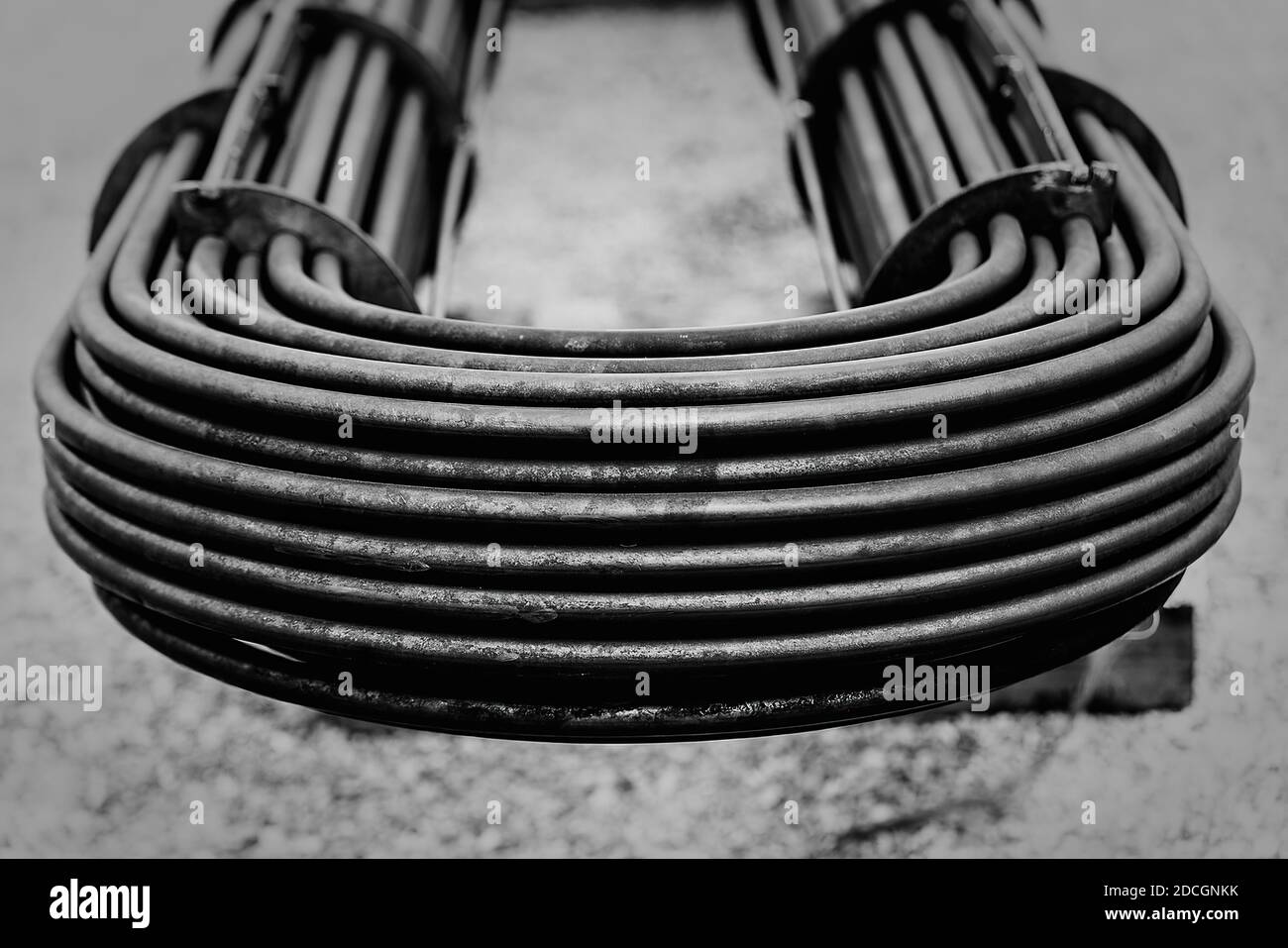Heating Tubes for an oil refinery Stock Photo