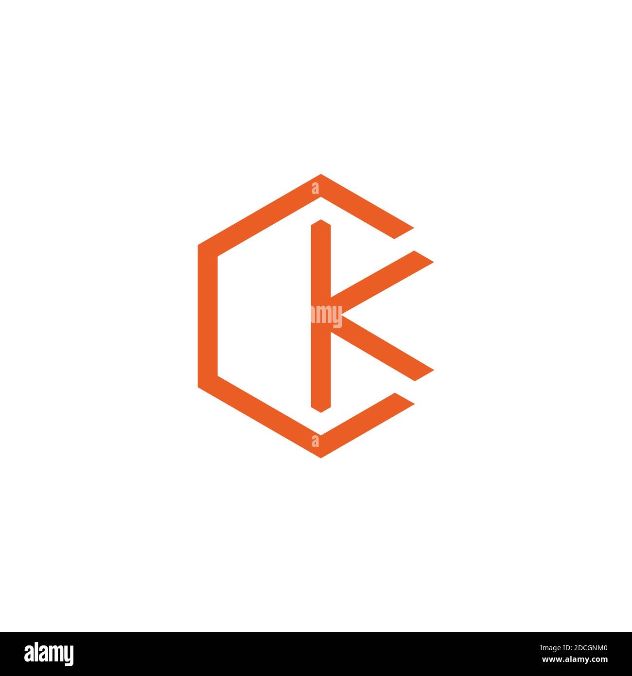 abstract letter ck geometric hexagon line design logo vector Stock ...