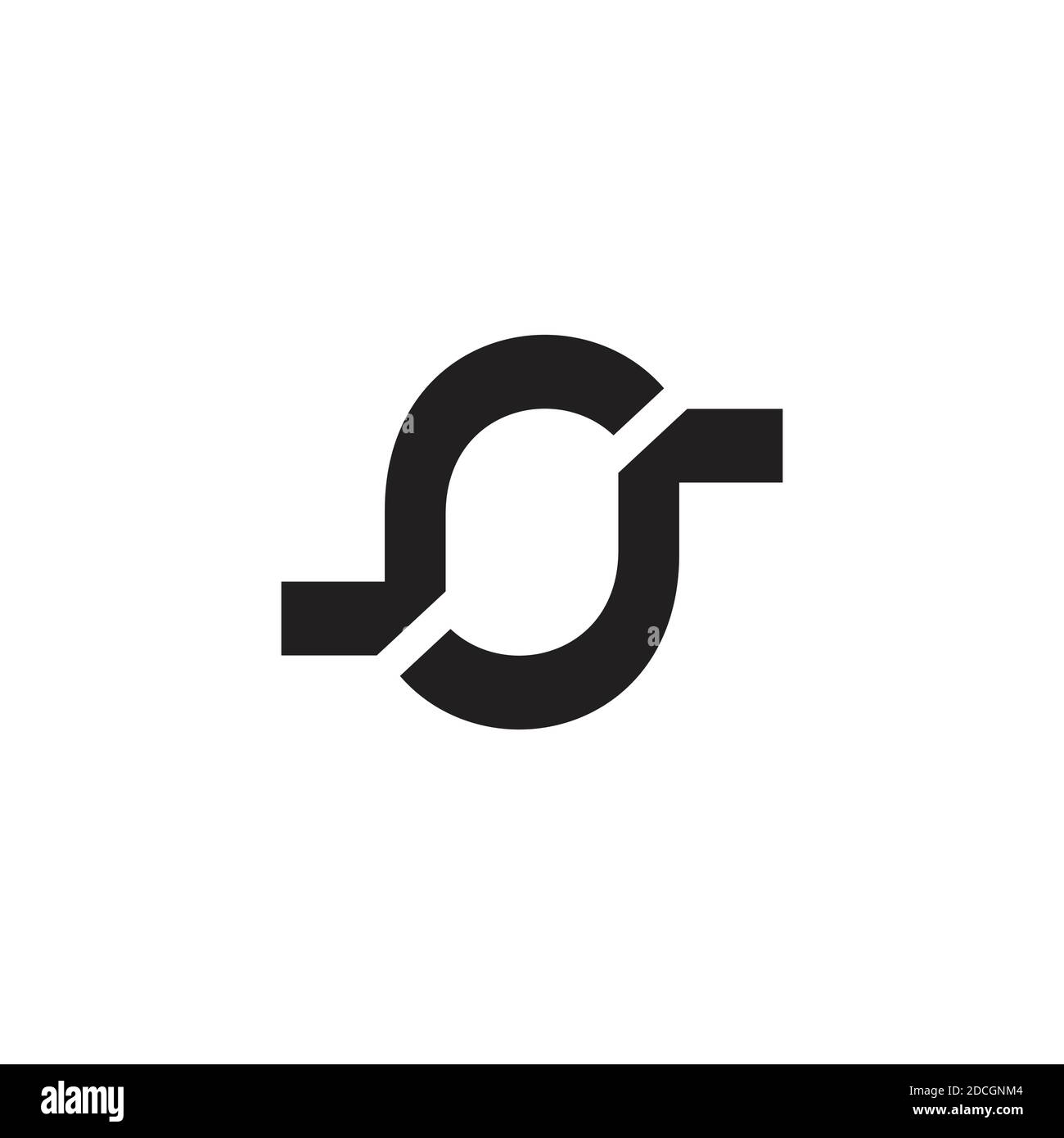 abstract letter rj simple geometric slice logo vector Stock Vector