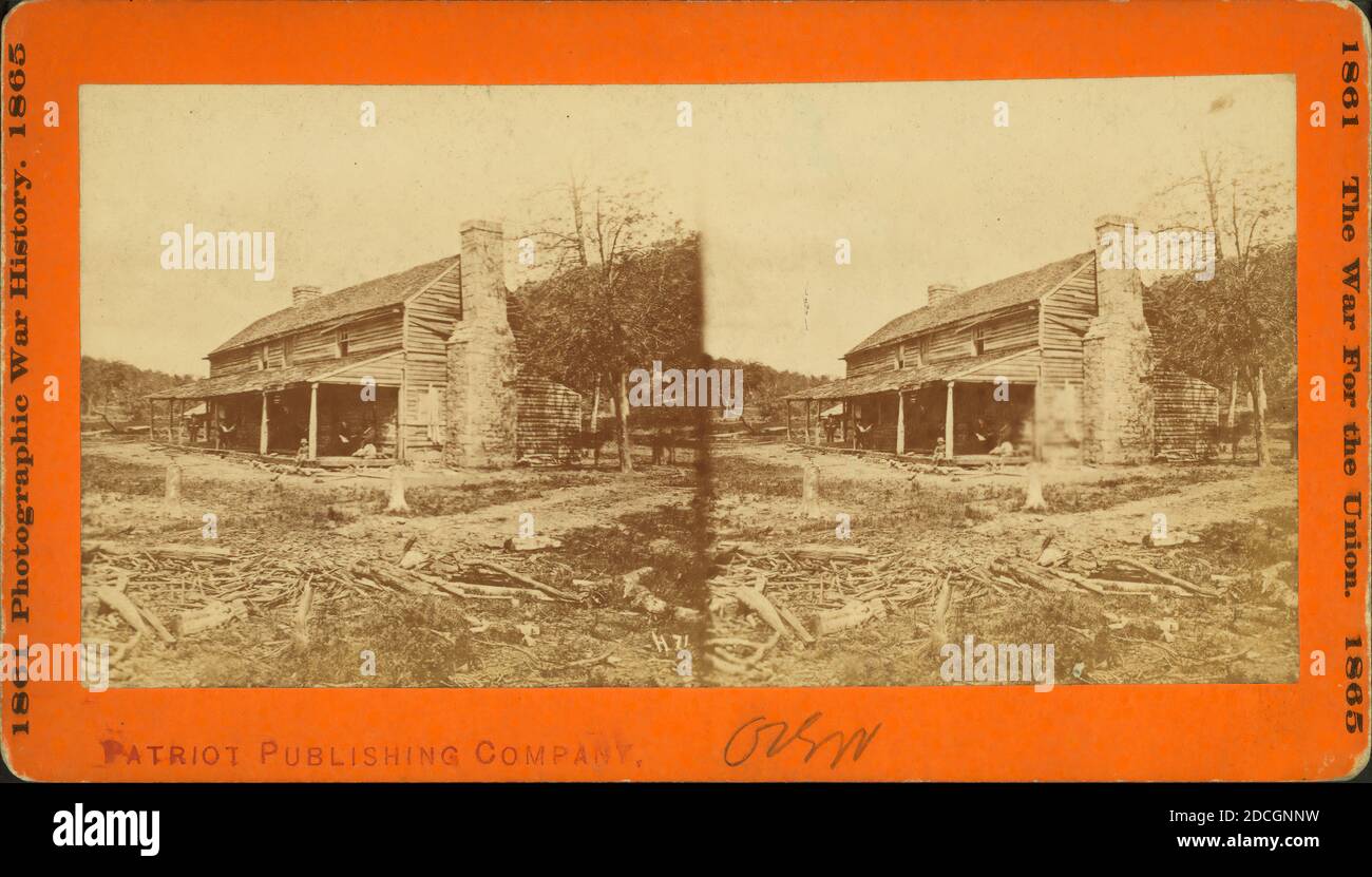 John Ross house. Situated near Rossville west end used as a hospital. Cherokee nation., Taylor & Huntington, 1861, United States Stock Photo