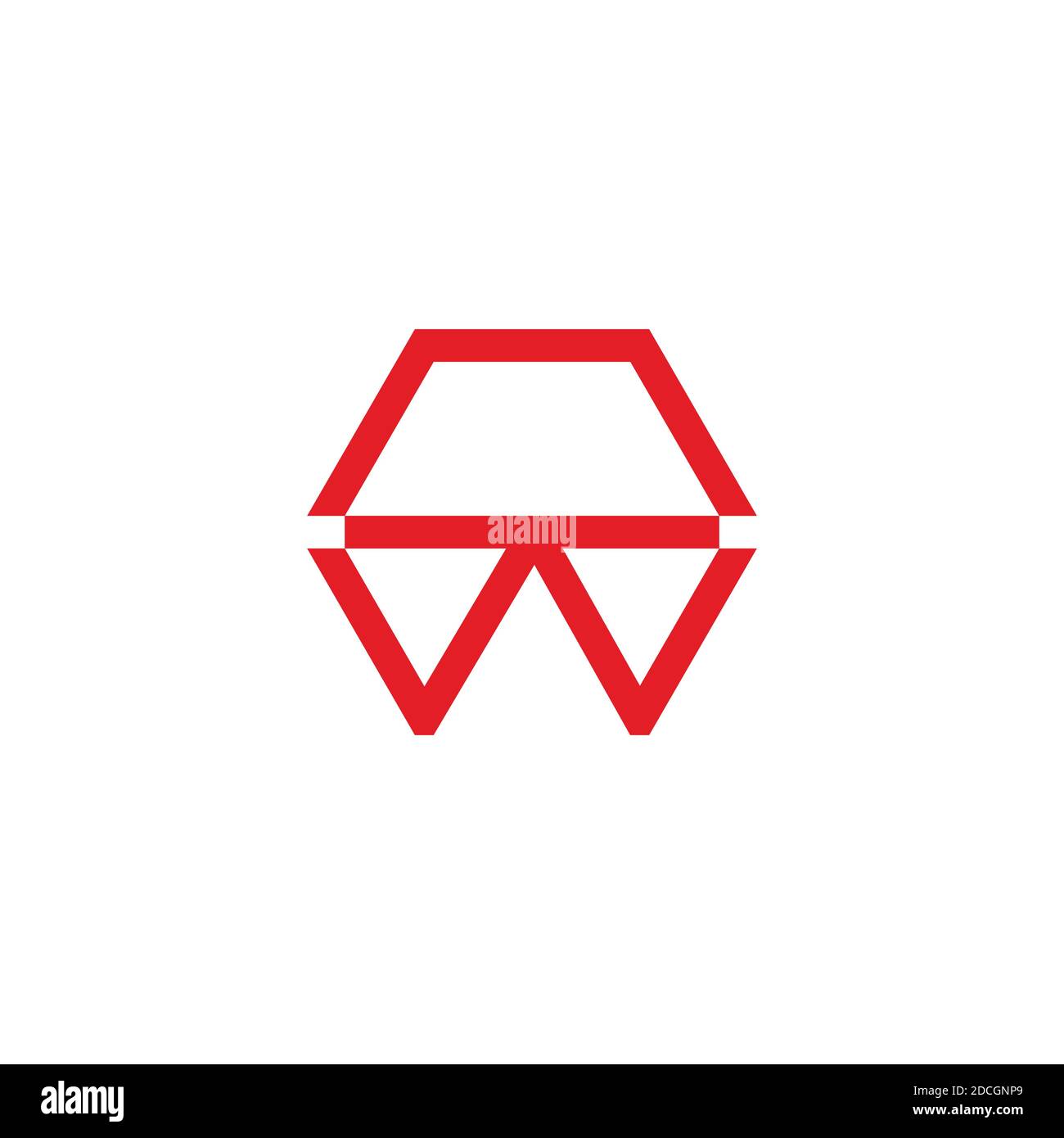 abstract letter NW geometric hexagonal line design logo vector Stock ...