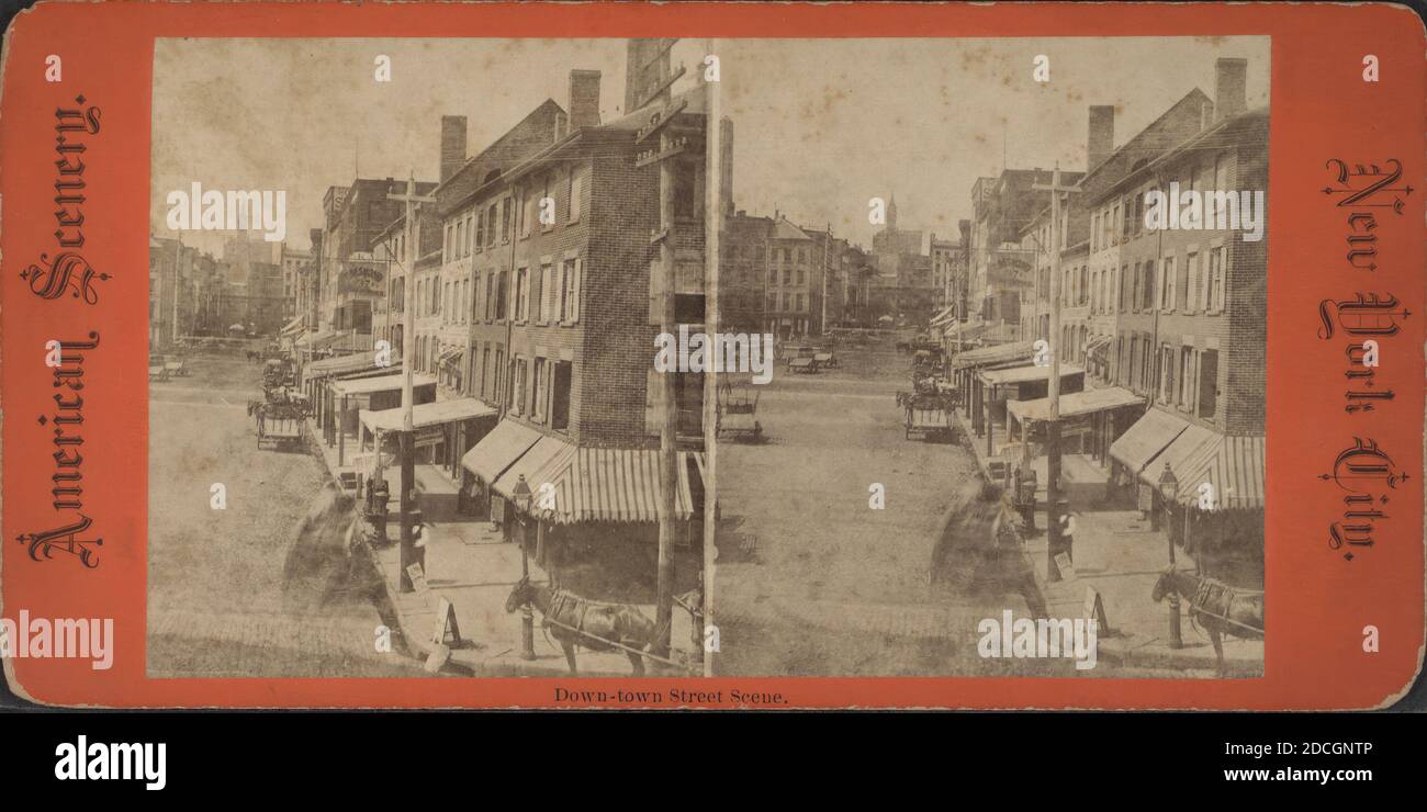 Downtown Street scene, 1880, New York (State), New York (N.Y.), Manhattan (New York, N.Y Stock Photo
