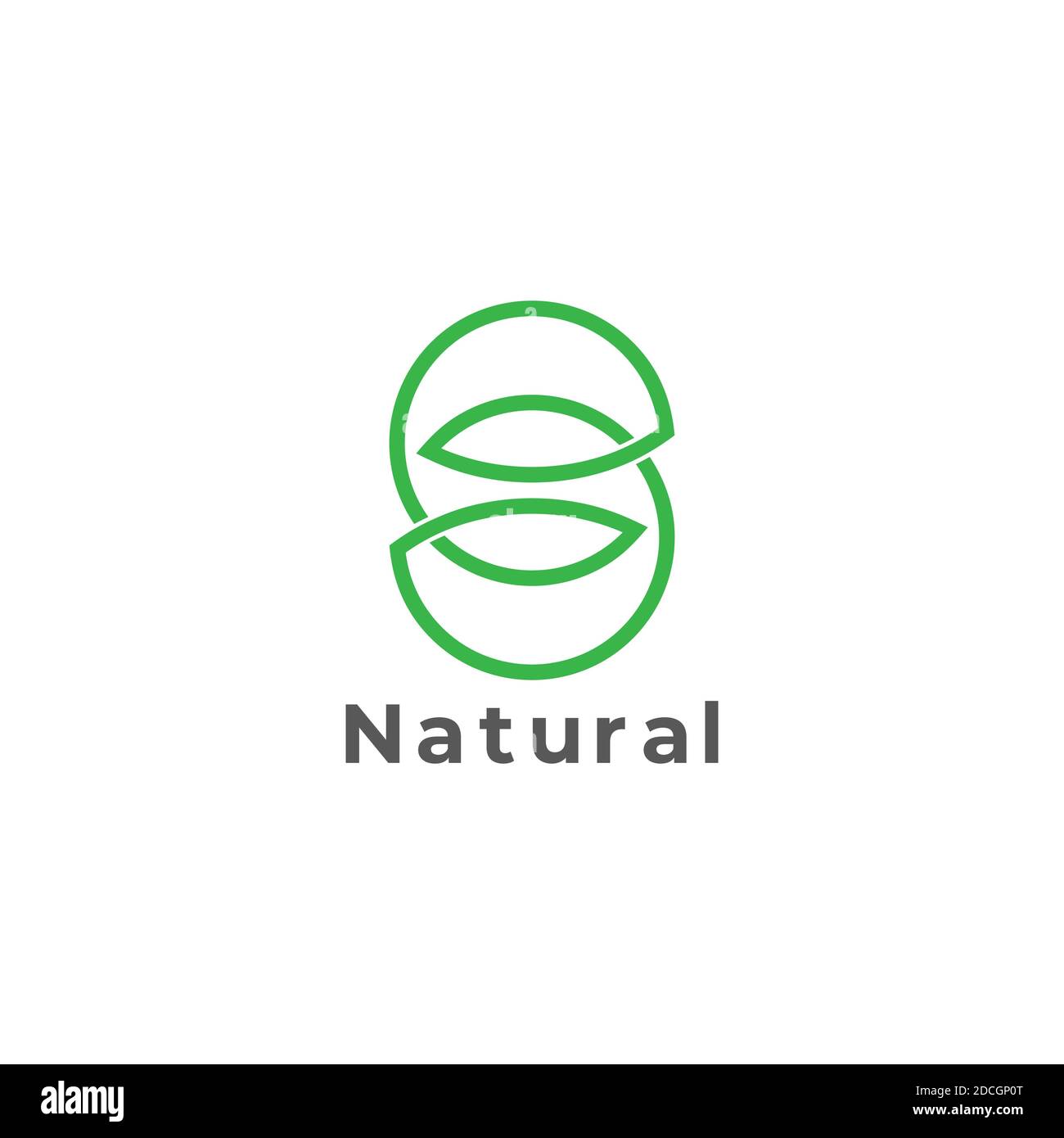 letter s infinity leaf nature geometric linear logo vector Stock Vector