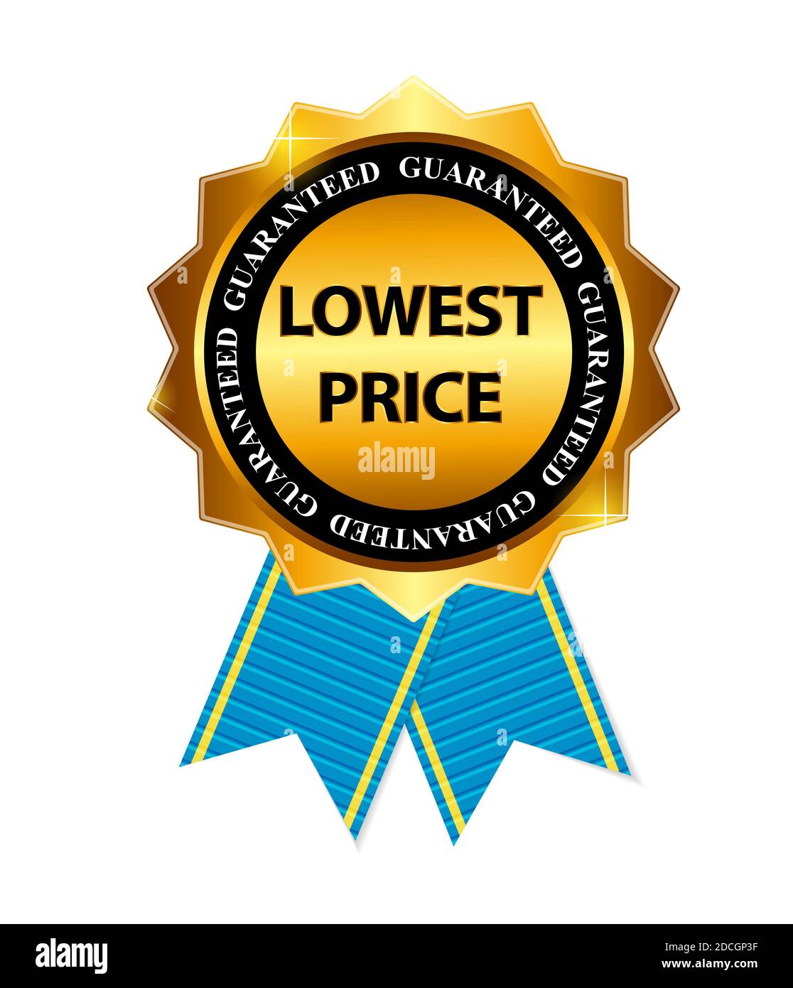 Lowest Price Guarantee Gold Label Sign Template Illustration Stock