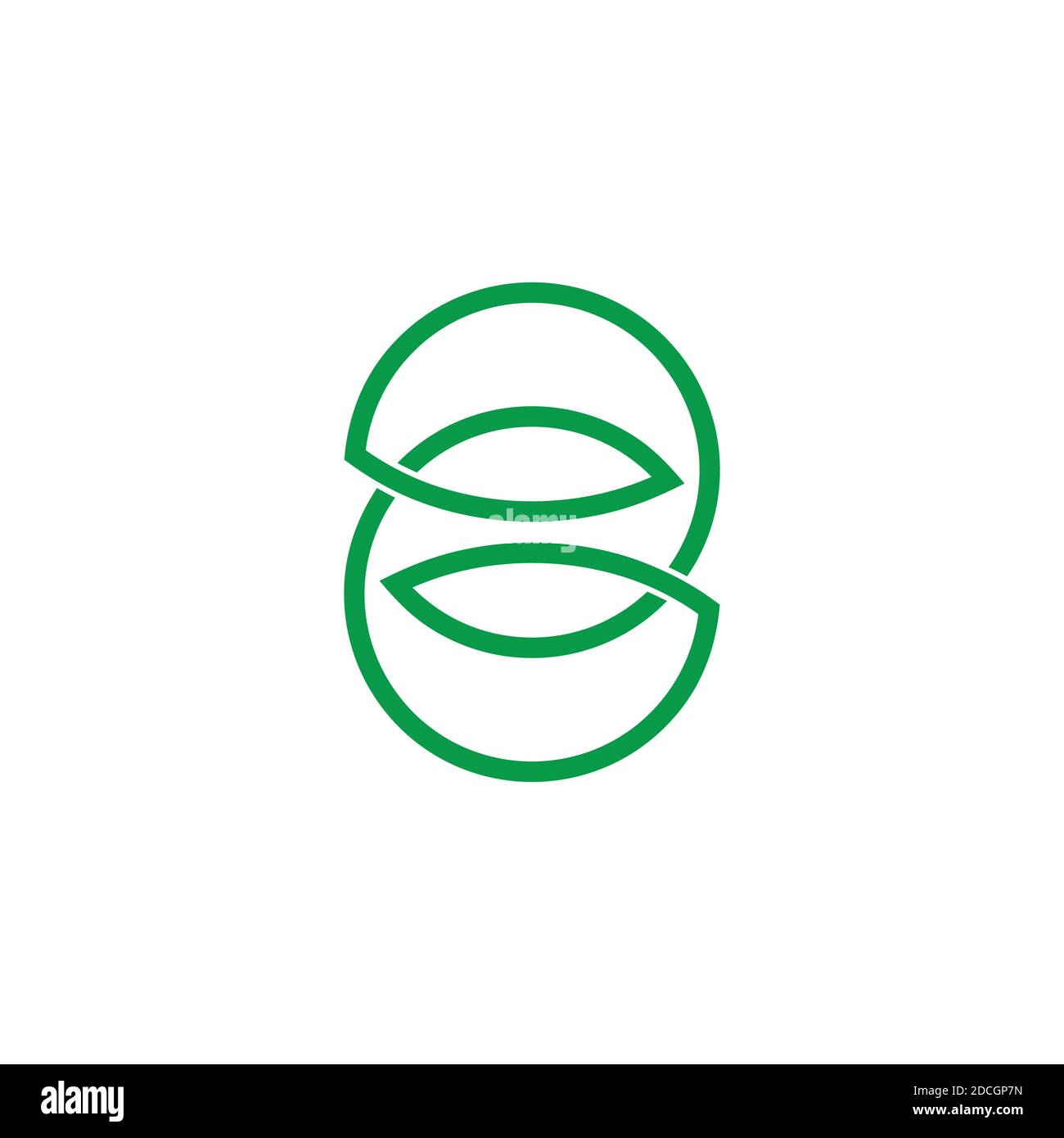 simple infinity leaf nature geometric linear logo vector Stock Vector