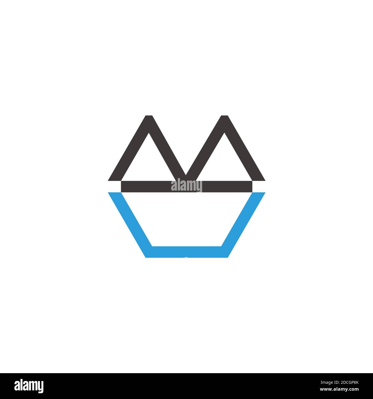 abstract bridge construction river simple geometric logo vector Stock Vector