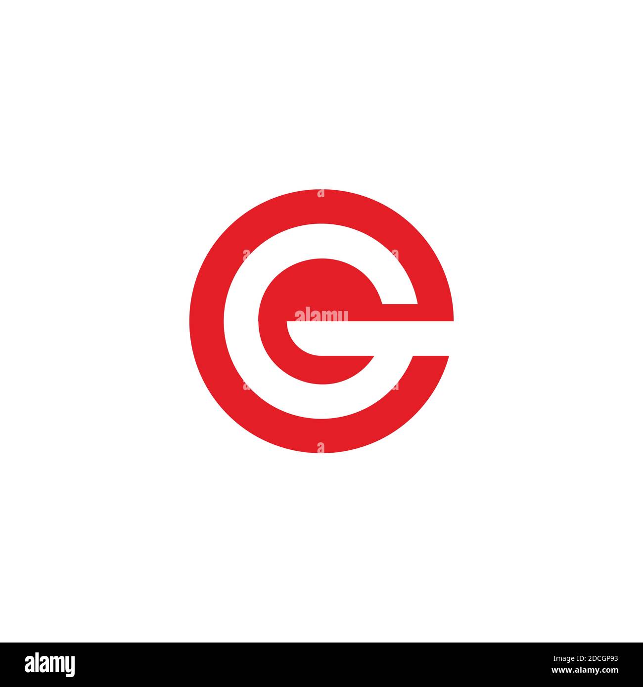abstract letter ge simple geometric negative space circle logo vector Stock Vector