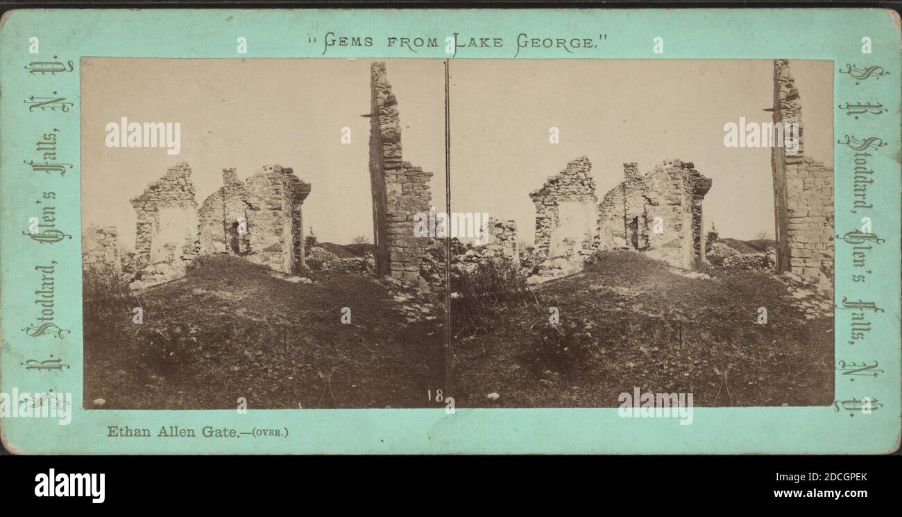 Ruins of Fort Ticonderoga. Ethan Allen Gate., Stoddard, Seneca Ray (1844-1917), New York (State), Ticonderoga (N.Y Stock Photo