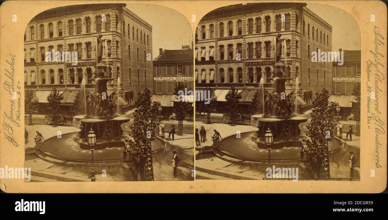 Davidson fountain, Cincinnati, Ohio., Jarvis, J. F. (John F.) (b. 1850), Ohio, Cincinnati (Ohio Stock Photo