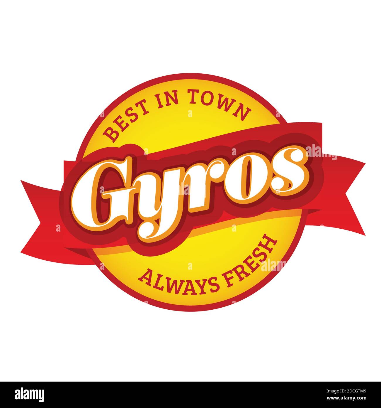 Gyros label sign vintage with ribbon Stock Vector