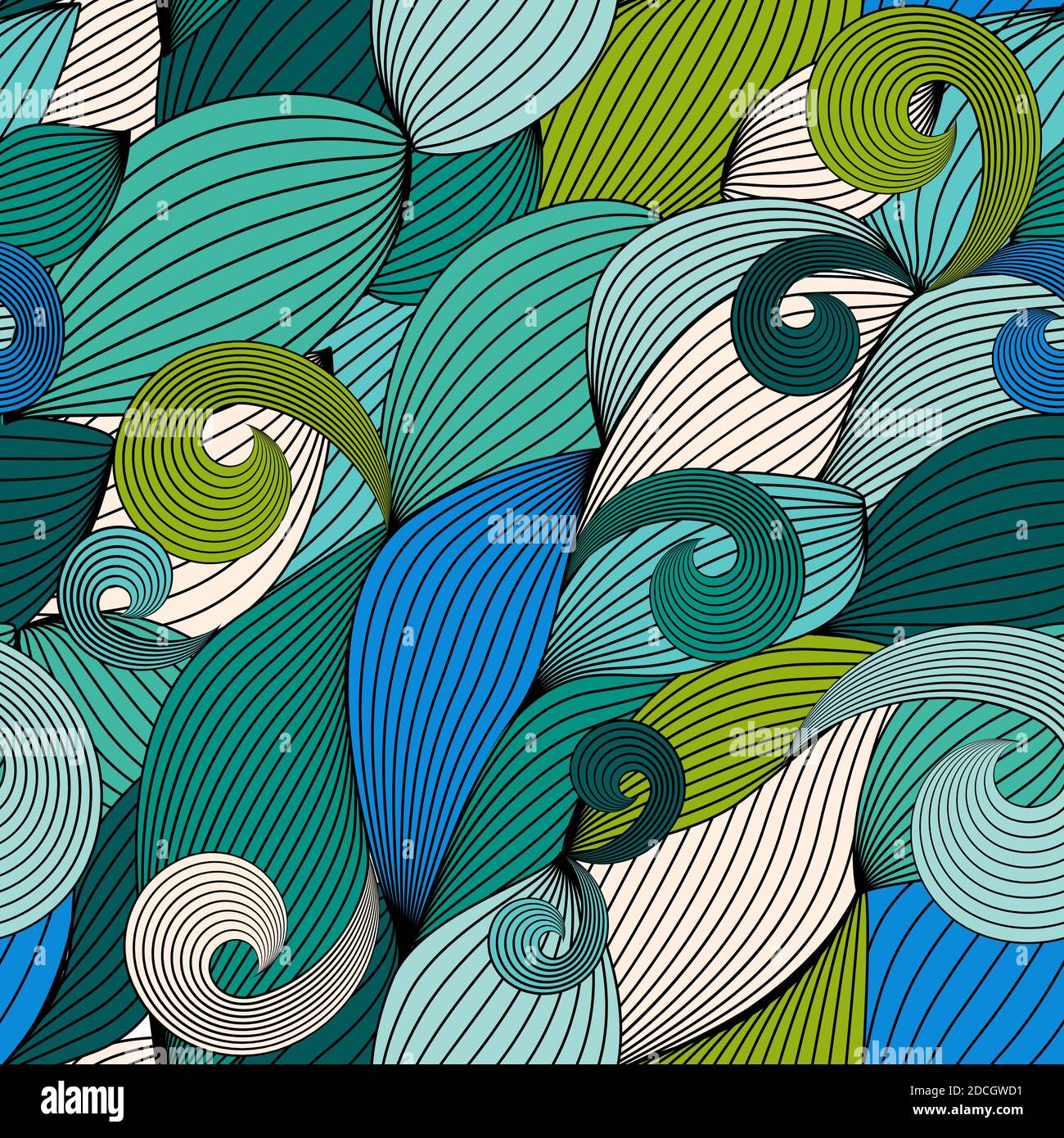 Abstract Wave Seamless Pattern Background. Illustration Stock Photo - Alamy