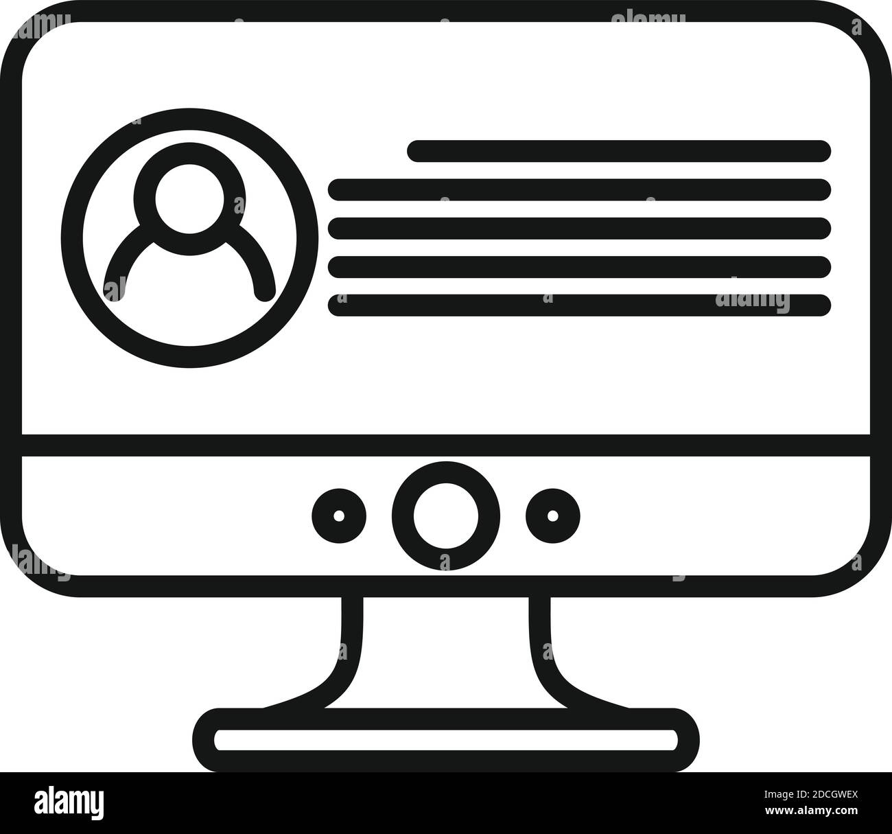 Monitor web headhunter icon, outline style Stock Vector