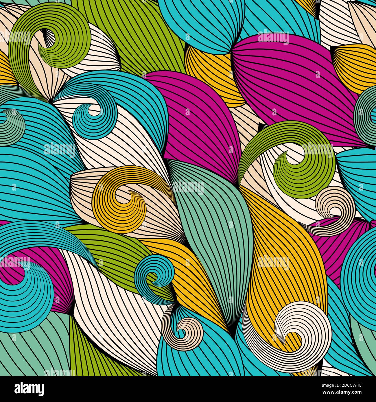 Abstract Wave Seamless Pattern Background. Illustration Stock Photo - Alamy