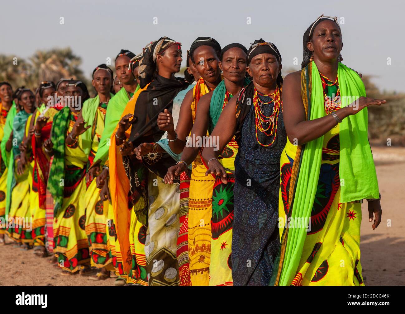 Gabra tribe women dancing in line, Marsabit County, Chalbi Desert, Kenya  Stock Photo - Alamy