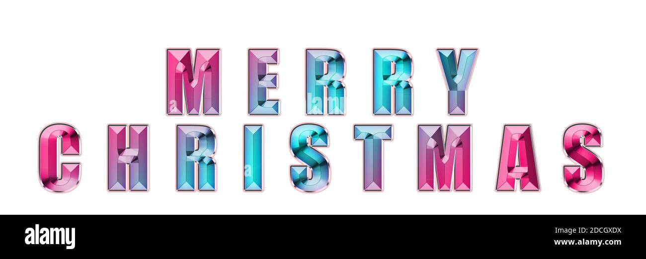 Merry Christmas words on a white background Stock Photo