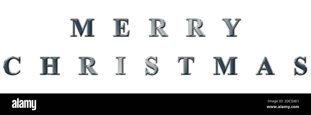 Merry Christmas words on a white background Stock Photo