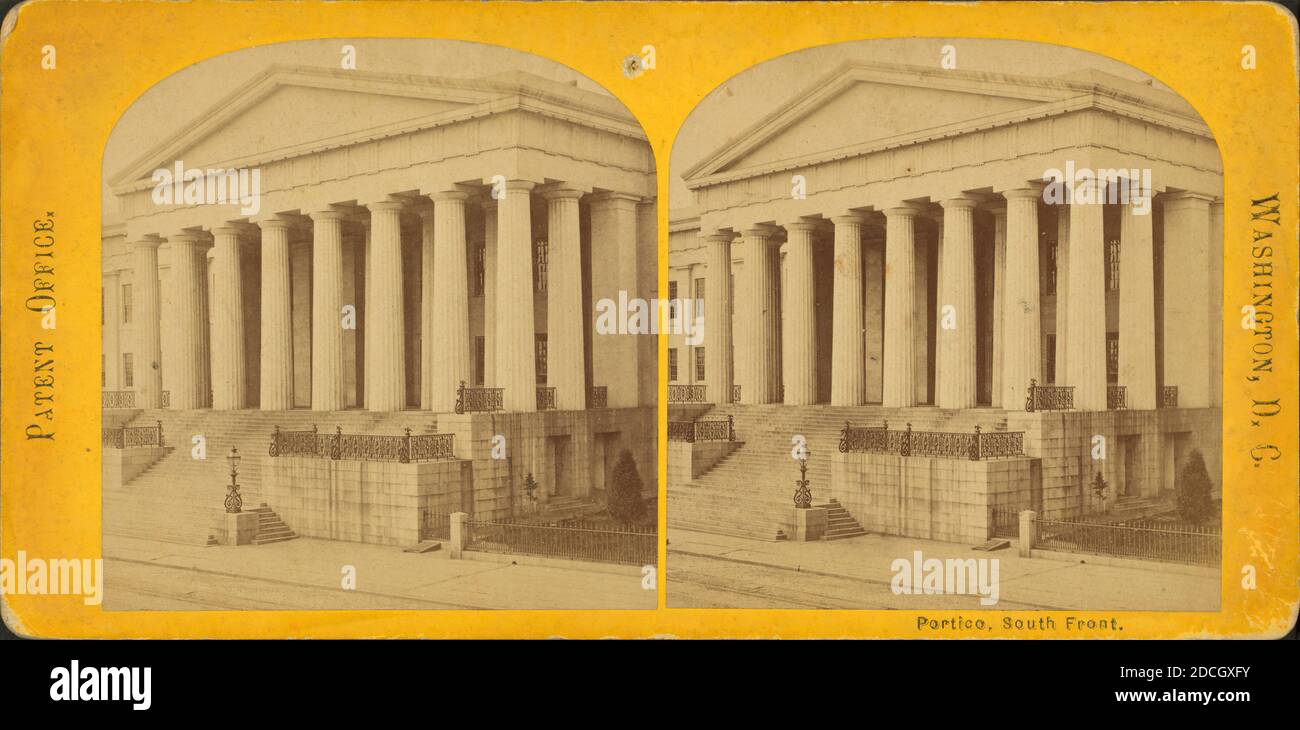 Portico, South Front., United States. Patent Office, 1870, Washington (D.C Stock Photo